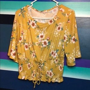 Urban Girl Yellow Floral Crop Top